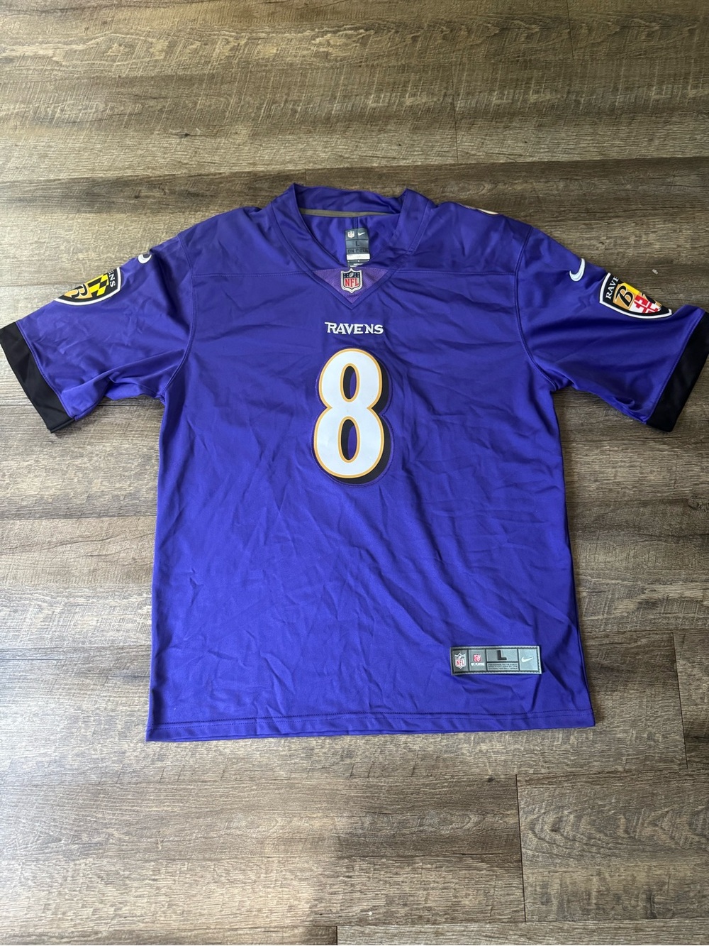 NFL Baltimore Ravens #8 Purple and Black Men's Jersey